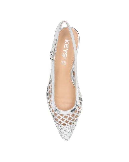 Keys White Caged Slingback Sandals