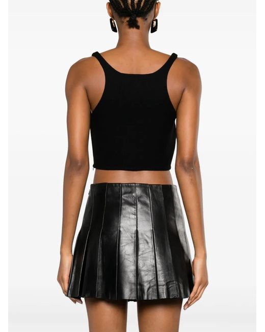 Ermanno Scervino Black Virgin Wool Cropped Top
