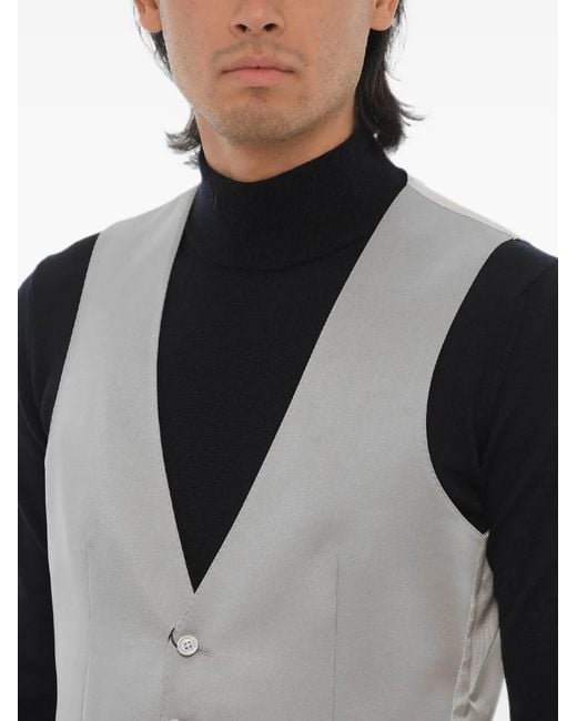 Corneliani Gray Single-Breasted Sleeveless Waistcoat for men