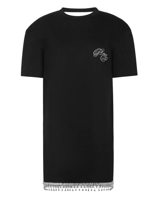 Philipp Plein Black Signature T-Shirt Dress