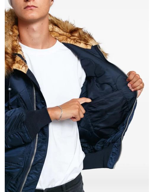 Bomber 45Pp Con Cappuccio E Finiture di Alpha Industries in Blue da Uomo