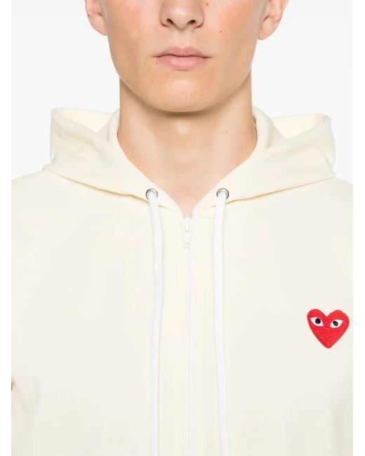 COMME DES GARÇONS PLAY White Heart-Appliqué Hoodie