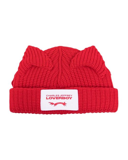 Charles Jeffrey Loverboy リブニット ビーニー Red
