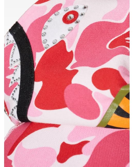 A Bathing Ape Red Camouflage-Pattern Hoodie for men