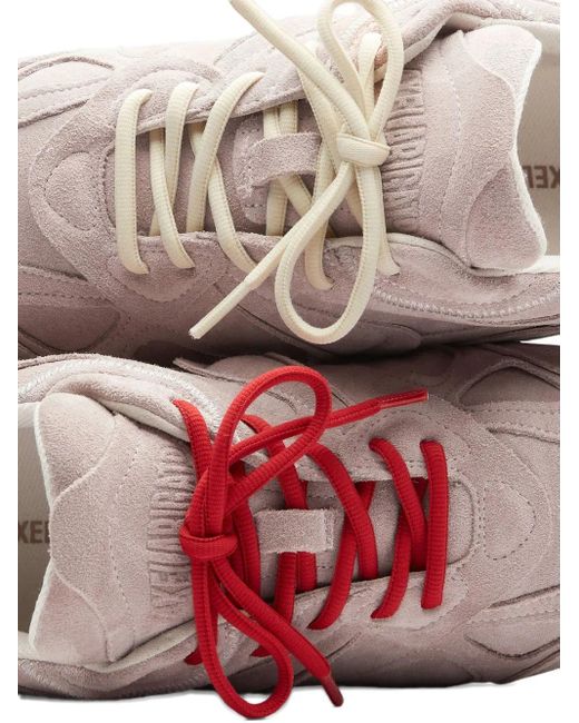 Axel Arigato Pink Slow Runner Layered Suede Sneakers