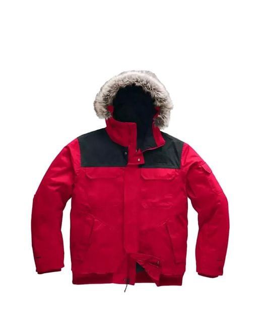 The North Face Red Gotham Iii Faux-Fur Trim Jacket for men