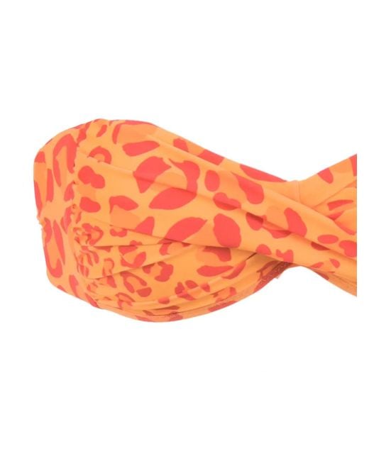 Amir Slama Orange Printed Bandeau Bikini Set