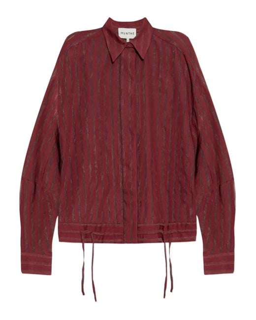 Munthe Red Gestreiftes Loasta Hemd mit Kordelzug