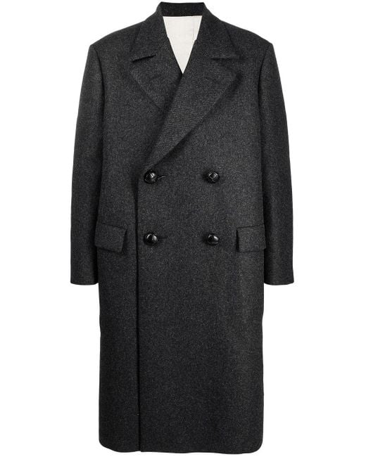 Raf Simons Gray Oversized Double-breasted Coat for men