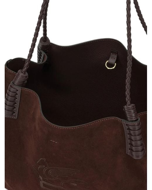 Etro Brown Small Libra Suede Shoulder Bag