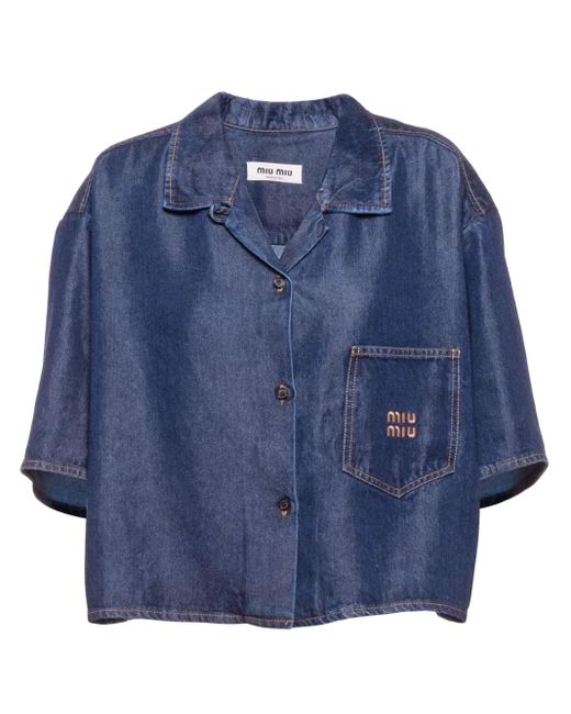 Miu Miu Blue Klassisches Jeanshemd