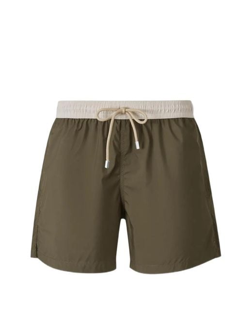 Fedeli Green Tahiti Airstop Drawstring-Waistband Swim Shorts for men