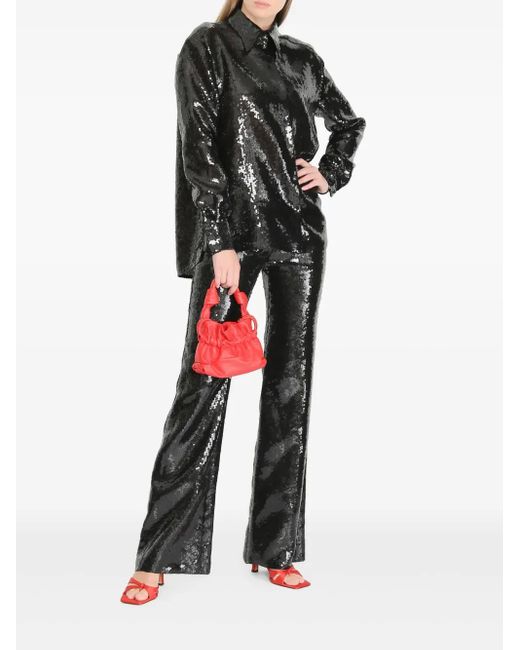 Alberta Ferretti Black Sequinned Shirt