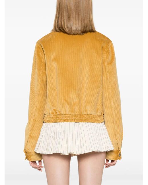 Miu Miu Yellow Cropped-Blouson Aus Cord