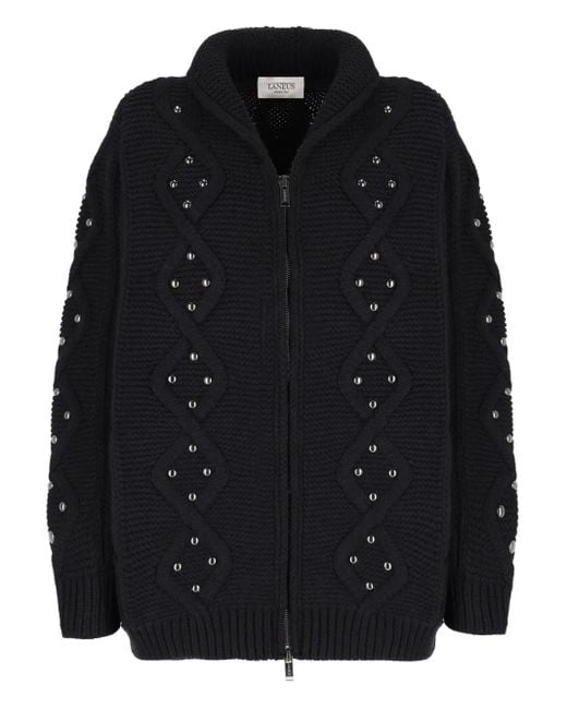 Cardigan Con Borchie di Laneus in Black