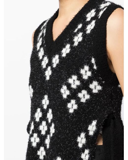 3.1 Phillip Lim Black Pullunder Mit Argyle-Muster