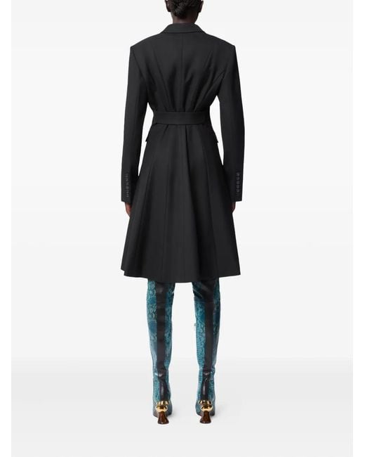 Nina Ricci Black Gabardine Frock Double-Breasted Coat