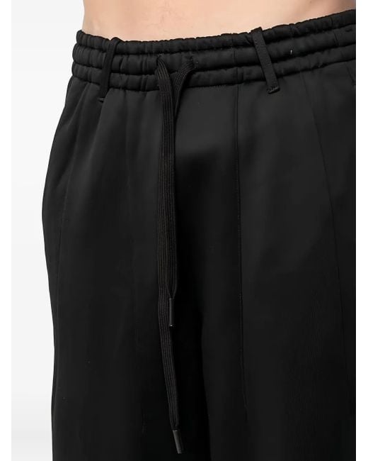 Andrea Ya'aqov Black Drawstring-Waist Wide-Leg Trousers for men