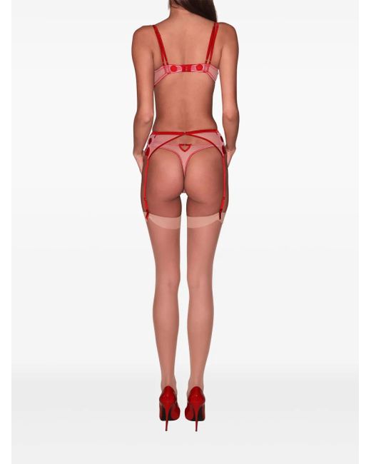Fleur du Mal Red Polka-Dot Garter