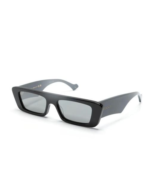 Gucci Black Rectangular-Frame Tinted Sunglasses