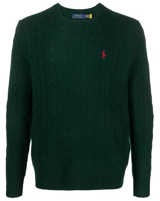 "Pony" Pull en tricot de câble Polo Ralph Lauren pour homme en coloris Green
