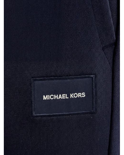 Michael Kors Blue Logo-Patch Drawstring Track Pants for men