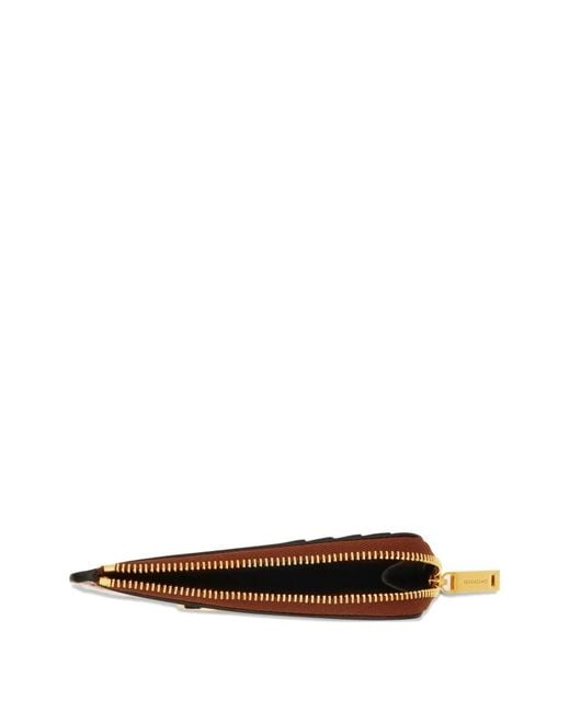 Ferragamo Brown Double Gancini Credit Card Holder