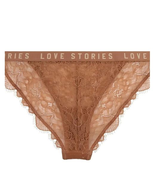 LoveStories White Lace-Trimmed Briefs
