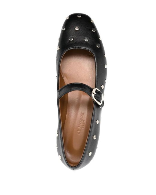 Le Monde Beryl Black Mary Jane Studded Ballerina Shoes