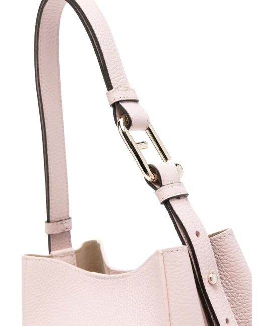Furla Nuvola Leren Schoudertas in het Pink
