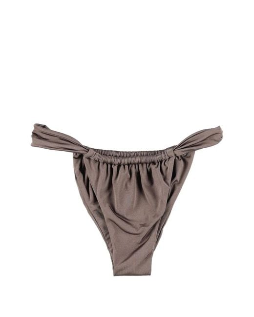 BELAMER Gray Lara Ruched Bikini Bottom