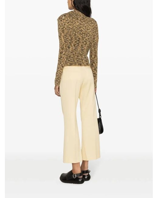 Jil Sander Natural High-Waisted Cropped Trousers
