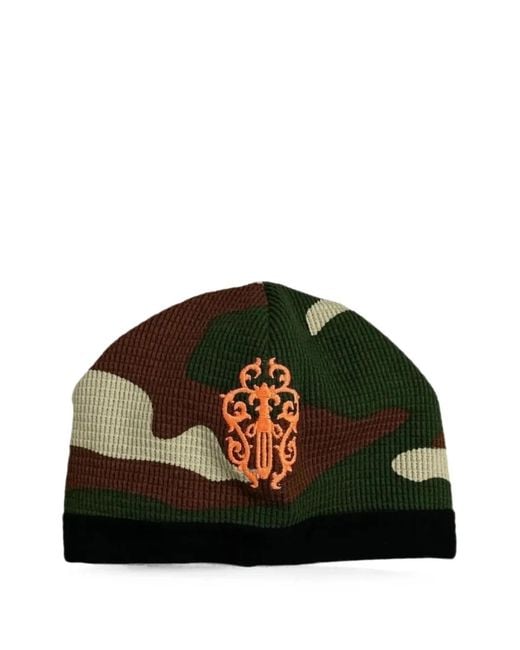 Chrome Hearts Black X Matty Boy Camouflage-Print Beanie Hat for men