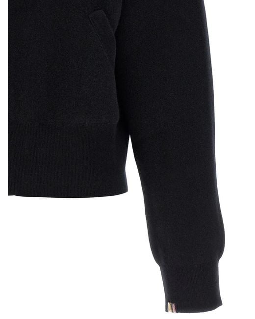 Extreme Cashmere Black N°385 Xtra Cute High-Neck Zip Cardigan