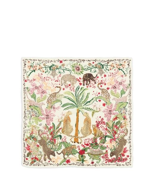 Bimba Y Lola Metallic Jungle-Print Scarf