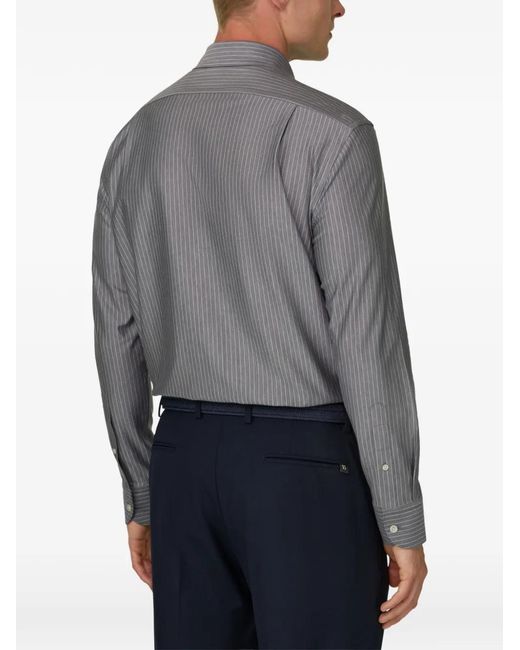 Boggi Gray Polo Shirt Striped Japanese Jersey Regular Fit for men