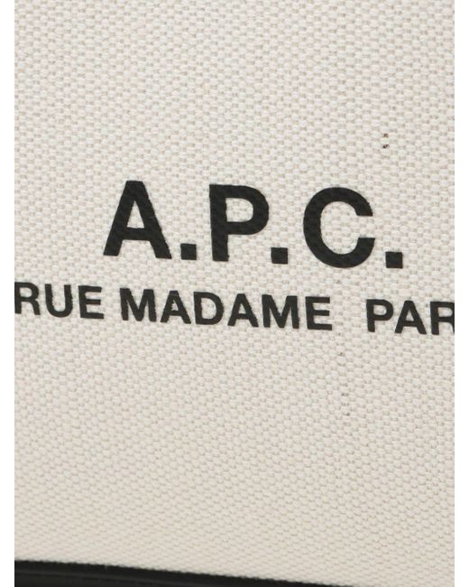 Bolso shopper con logo estampado A.P.C. de color White