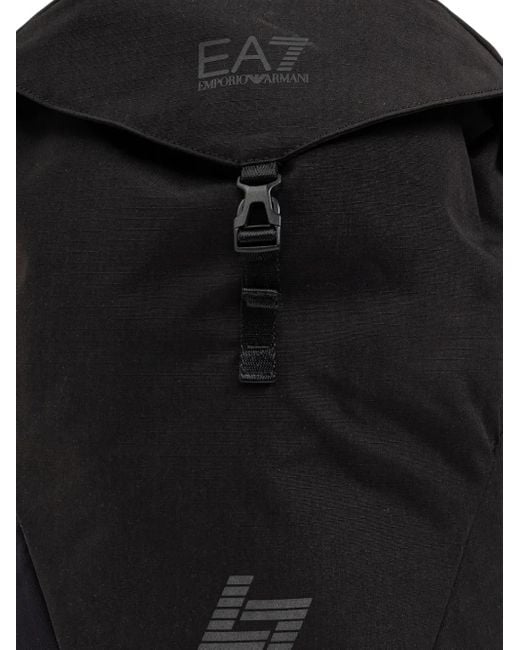 EA7 Black Backpack With Logo
