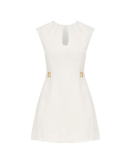 Acler White Kearby Keyhole Mini Dress