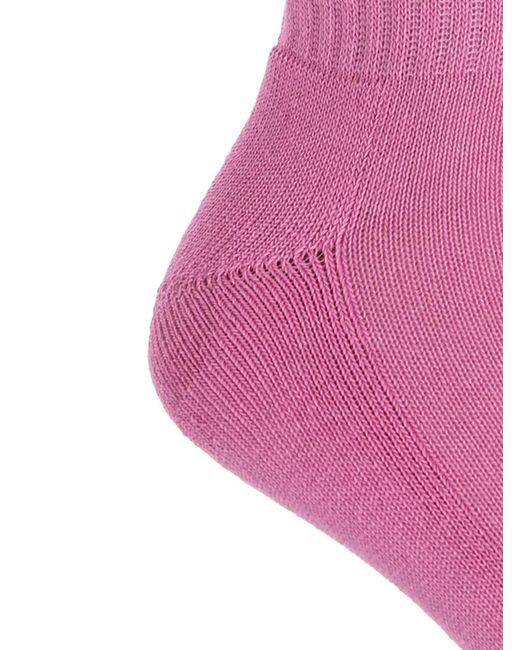 The Attico Pink Logo-Detail Patterned Socks