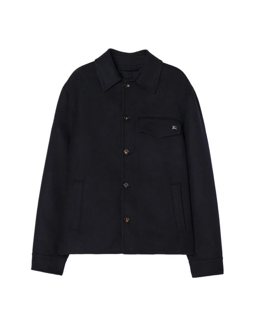 Burberry Blue Logo-Detail Jacket for men
