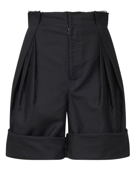 Short en coton à détails de plis Maison Margiela pour homme en coloris Black
