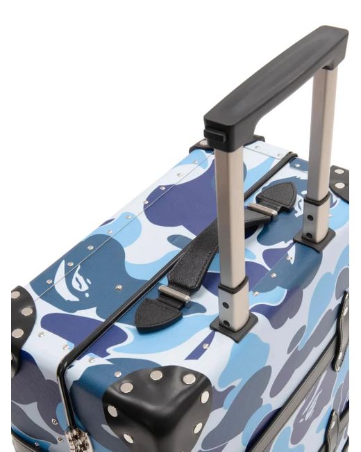 A Bathing Ape Blue X Globe-Trotter Camouflage-Pattern Holdall for men