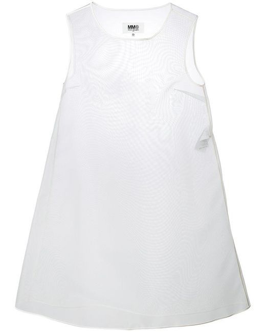 MM6 by Maison Martin Margiela White Transparent Rigid Dress