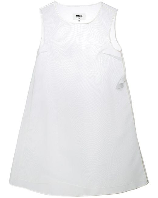 MM6 by Maison Martin Margiela Transparent Rigid Dress in White | Lyst