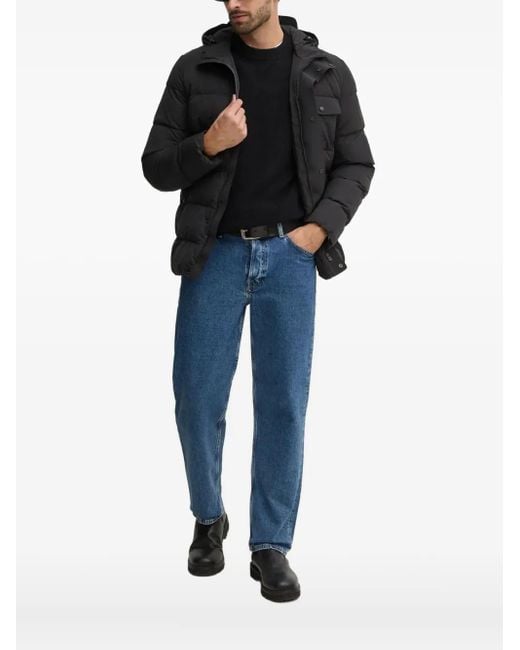 Geox Blue Hooded Puffer Jacket for men