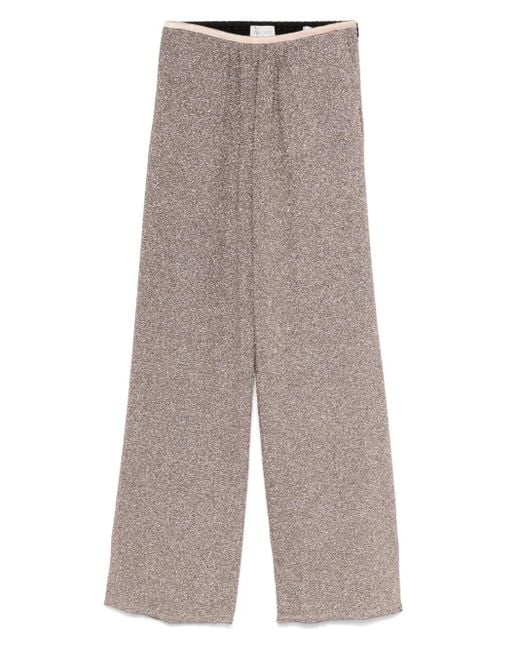 Forte_forte Gray Lurex Wide-leg Trousers