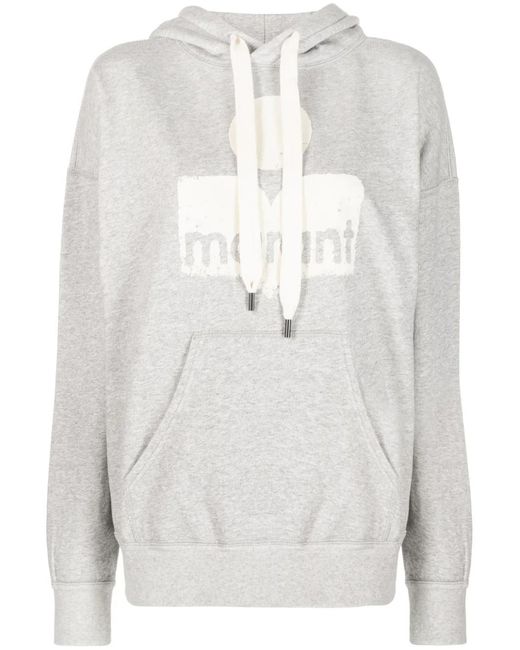 Isabel Marant White Mansel Logo-Print Hoodie