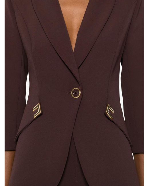 Elisabetta Franchi Brown Blazer En Crêpe