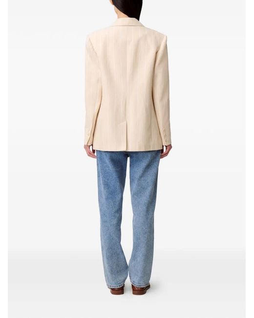 Claudie Pierlot ストライプ ポケット ジャケット Natural